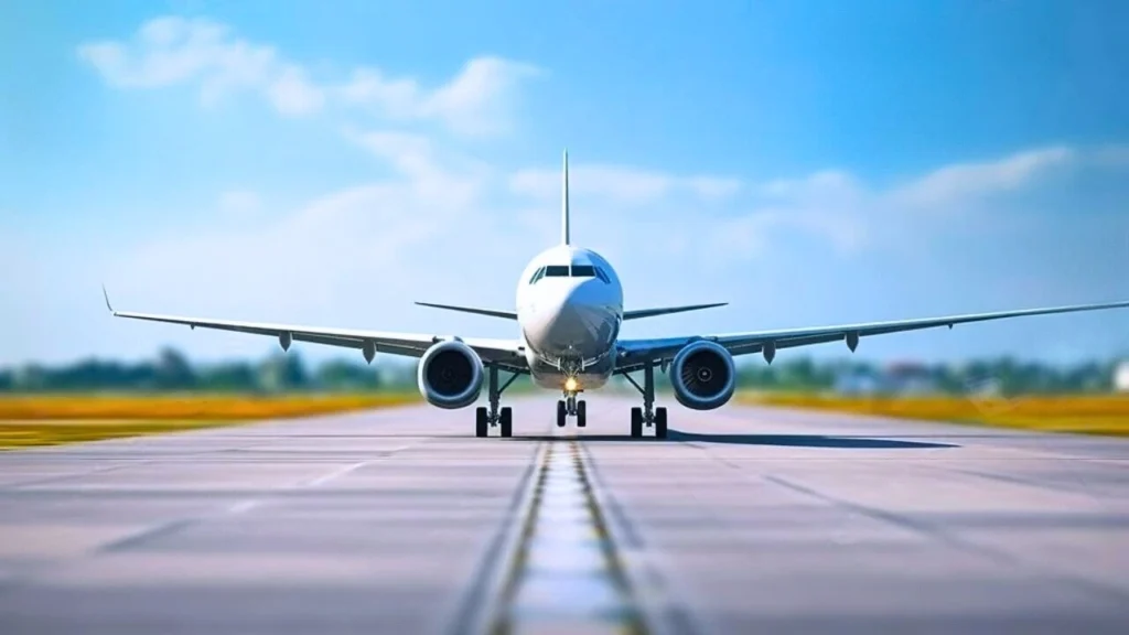 E-Express plane on runway