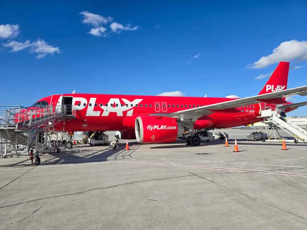 Play Airlines plane in motion, reflecting trust, security, and efficiency.